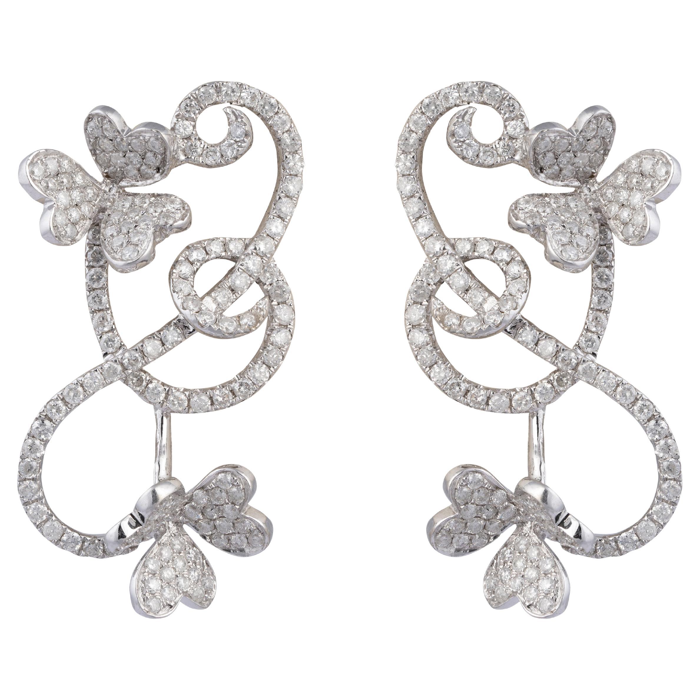 18k gold 1.39cts Diamond Earring