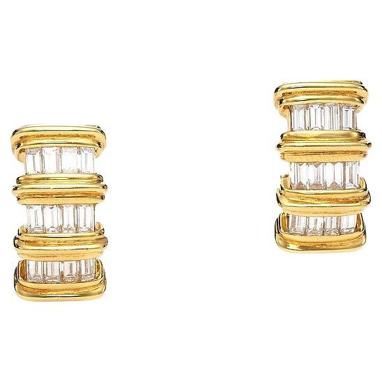 Diamond Gold Earrings For Sale