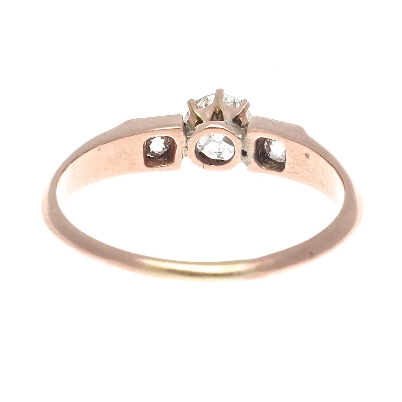 Old European Cut Diamond Gold Engagement Ring