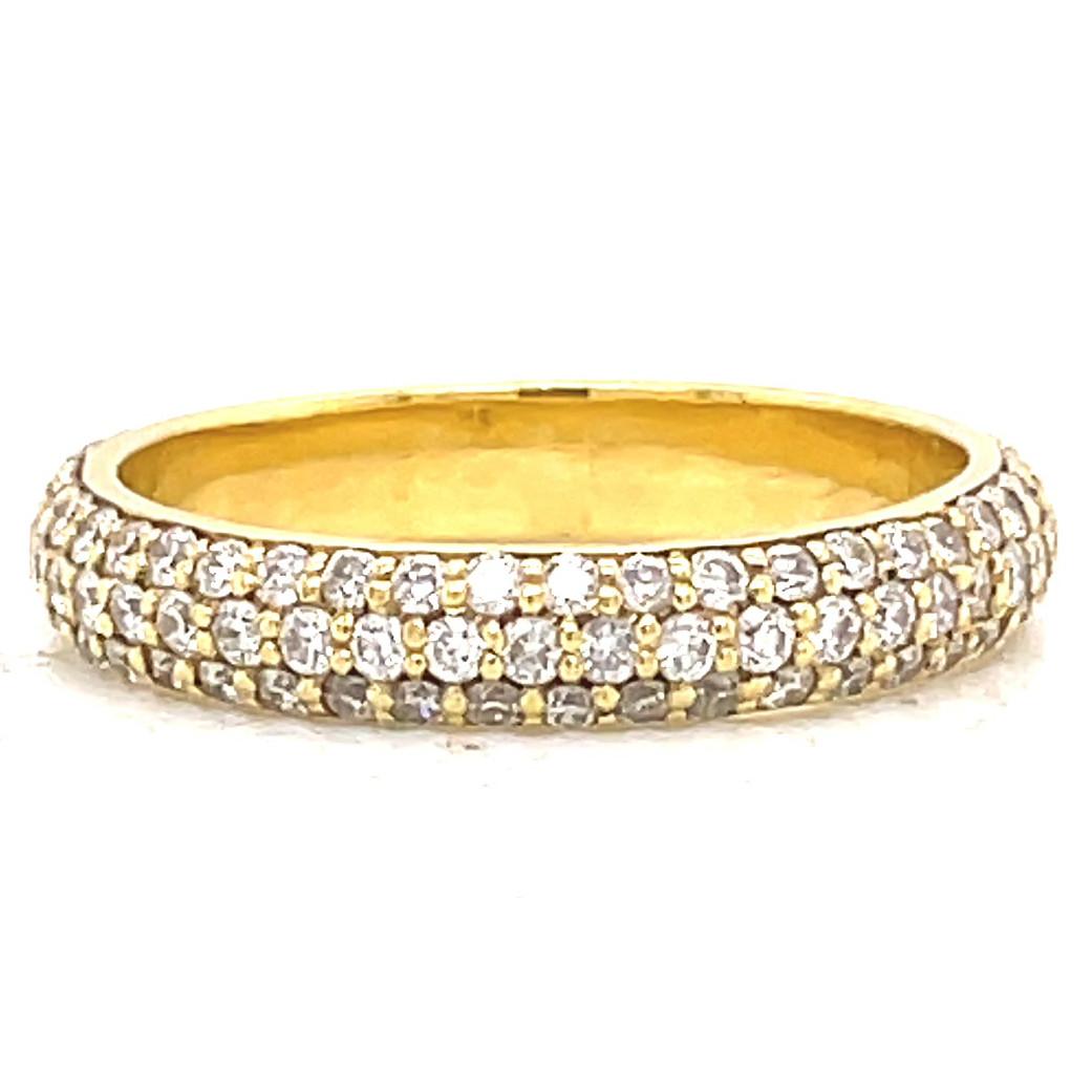 Modern Diamond 18 Karat Gold Eternity Band Ring