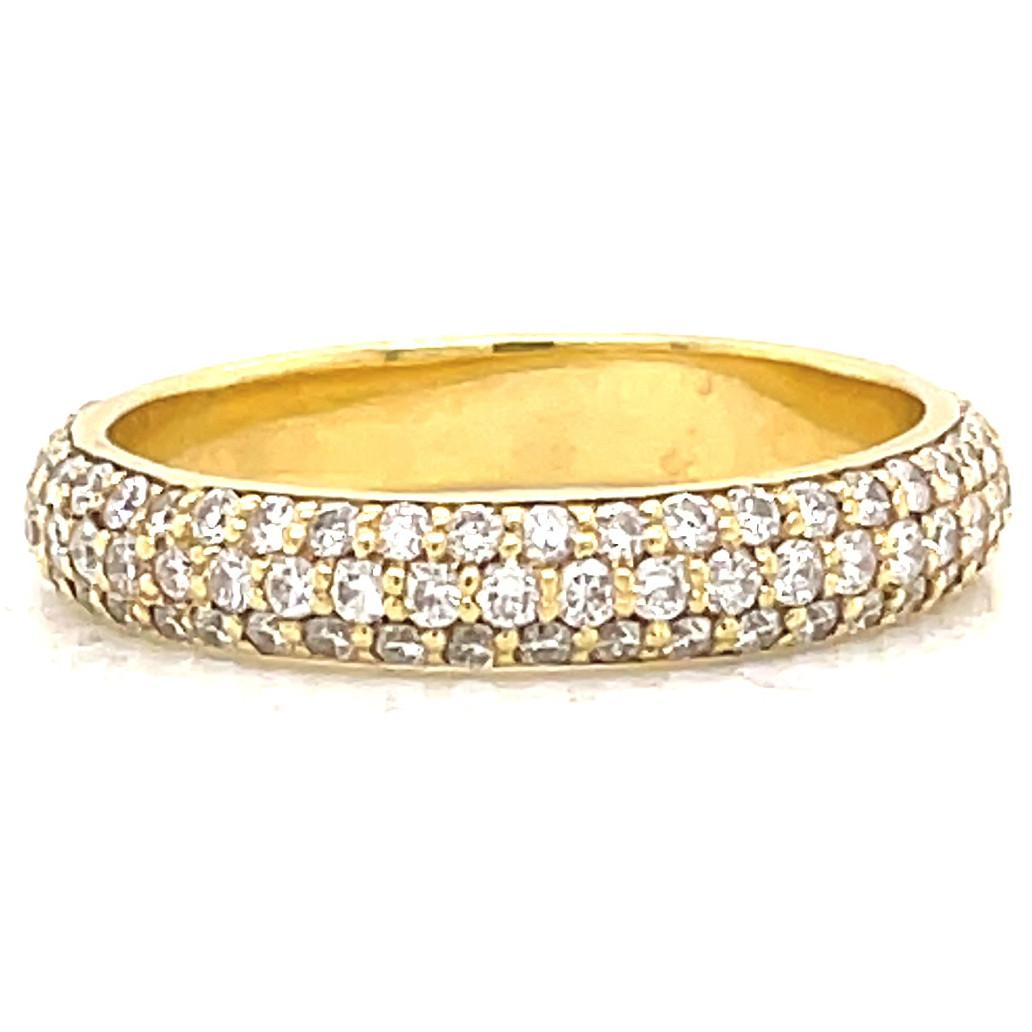 Round Cut Diamond 18 Karat Gold Eternity Band Ring