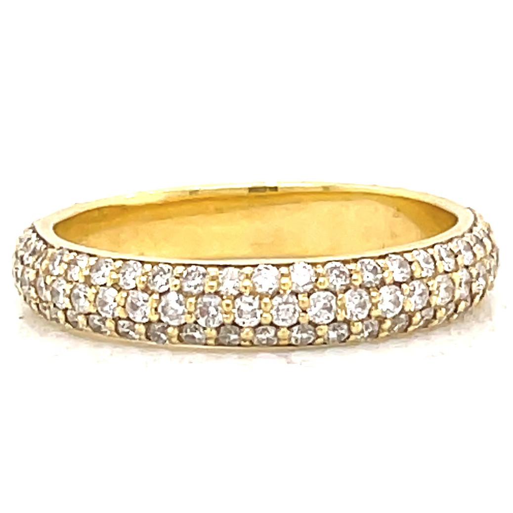 Diamond 18 Karat Gold Eternity Band Ring In Excellent Condition In Beverly Hills, CA