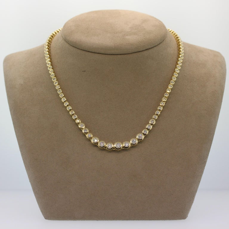 Diamond Gold Eternity Necklace For Sale at 1stDibs