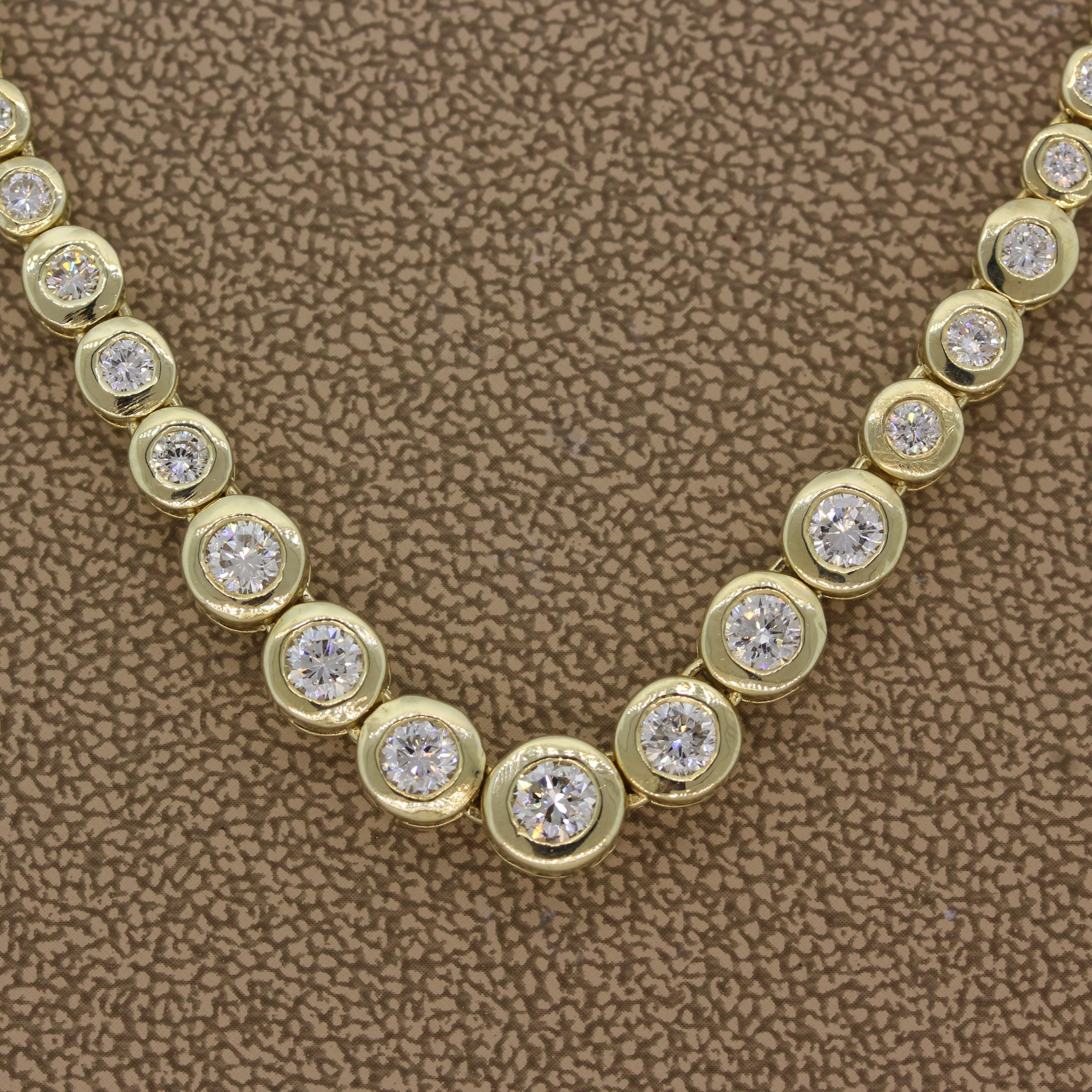 Women's or Men's Diamond Gold Eternity Necklace
