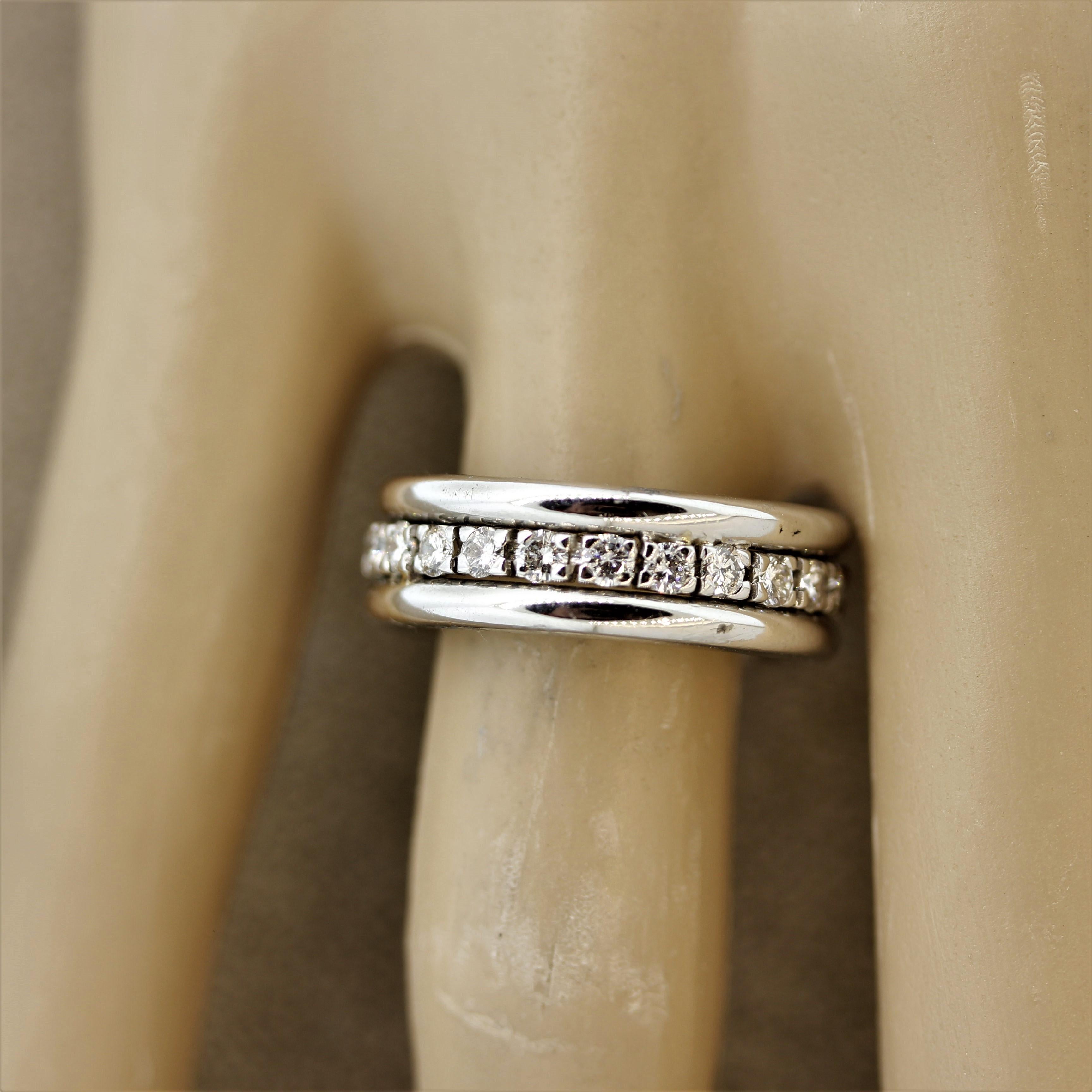 Diamond Gold Eternity Ring Band In New Condition For Sale In Beverly Hills, CA