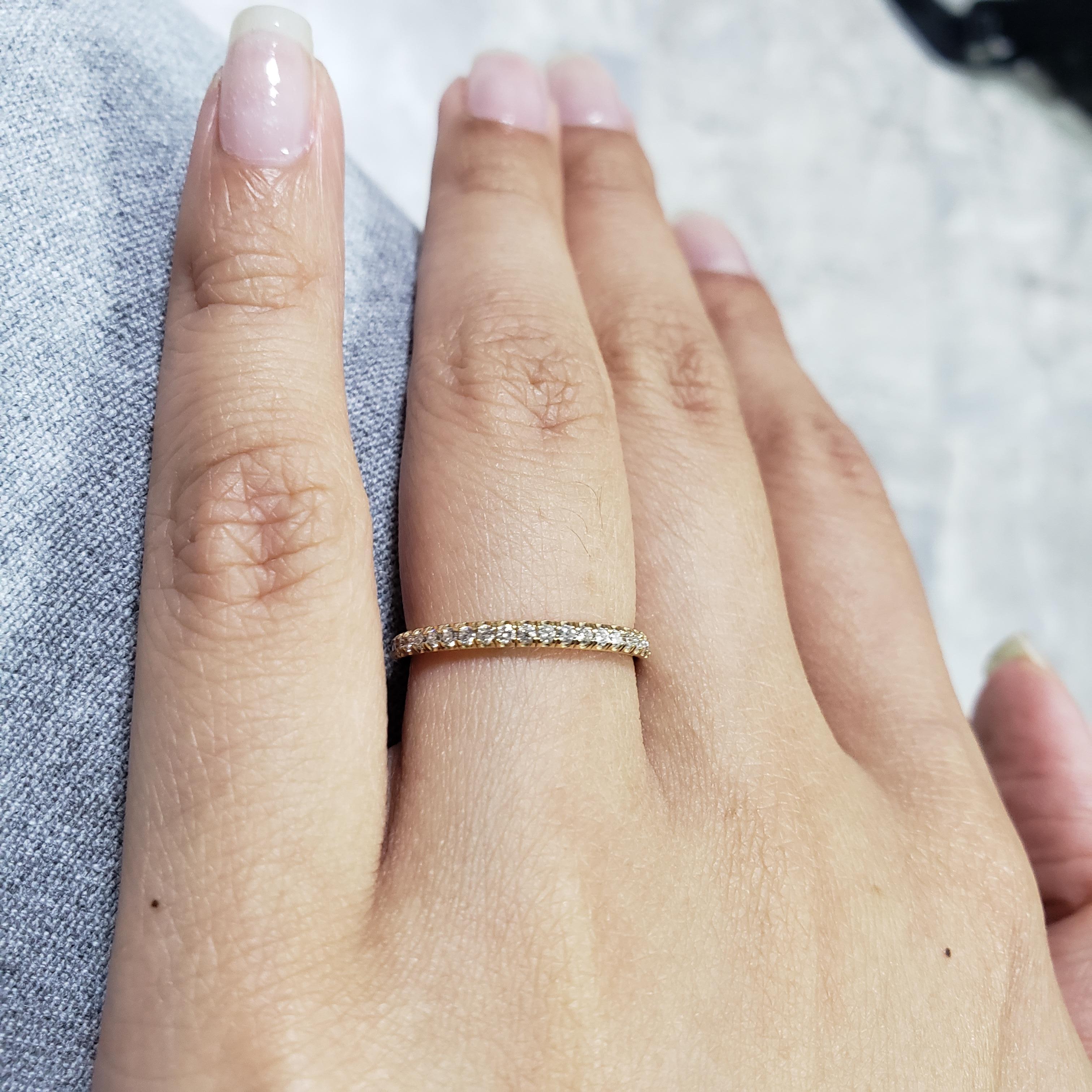 Round Cut Roman Malakov 0.39 Carat Total Round Diamond Eternity Wedding Band Ring For Sale