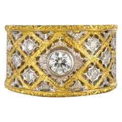 Diamant Gold Filigran große Band Ring
