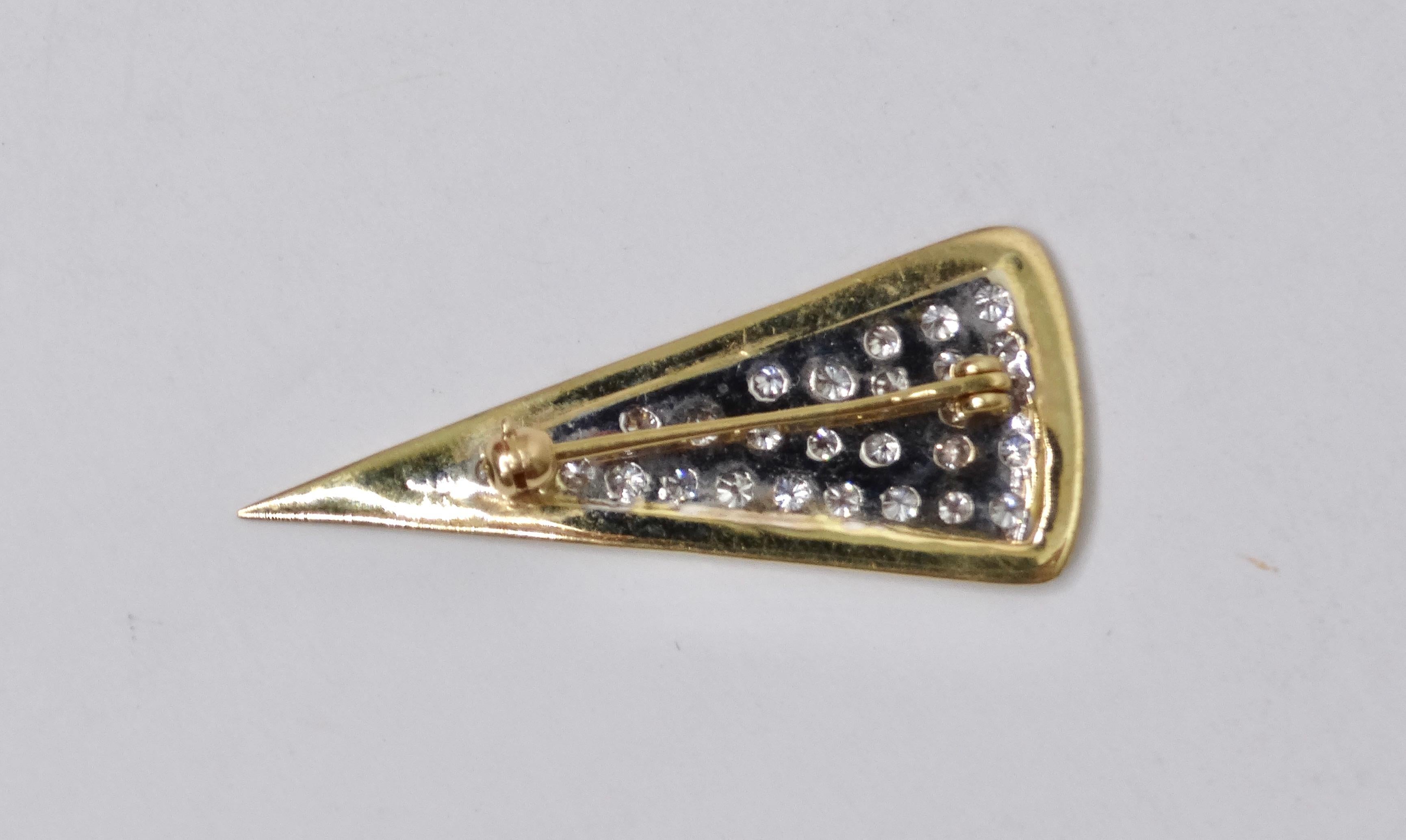 Diamond & Gold Geometric Brooch In Good Condition For Sale In Scottsdale, AZ