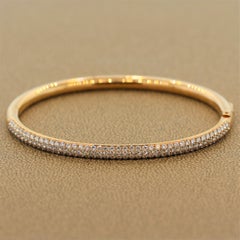 Bracelet rigide en or et diamants