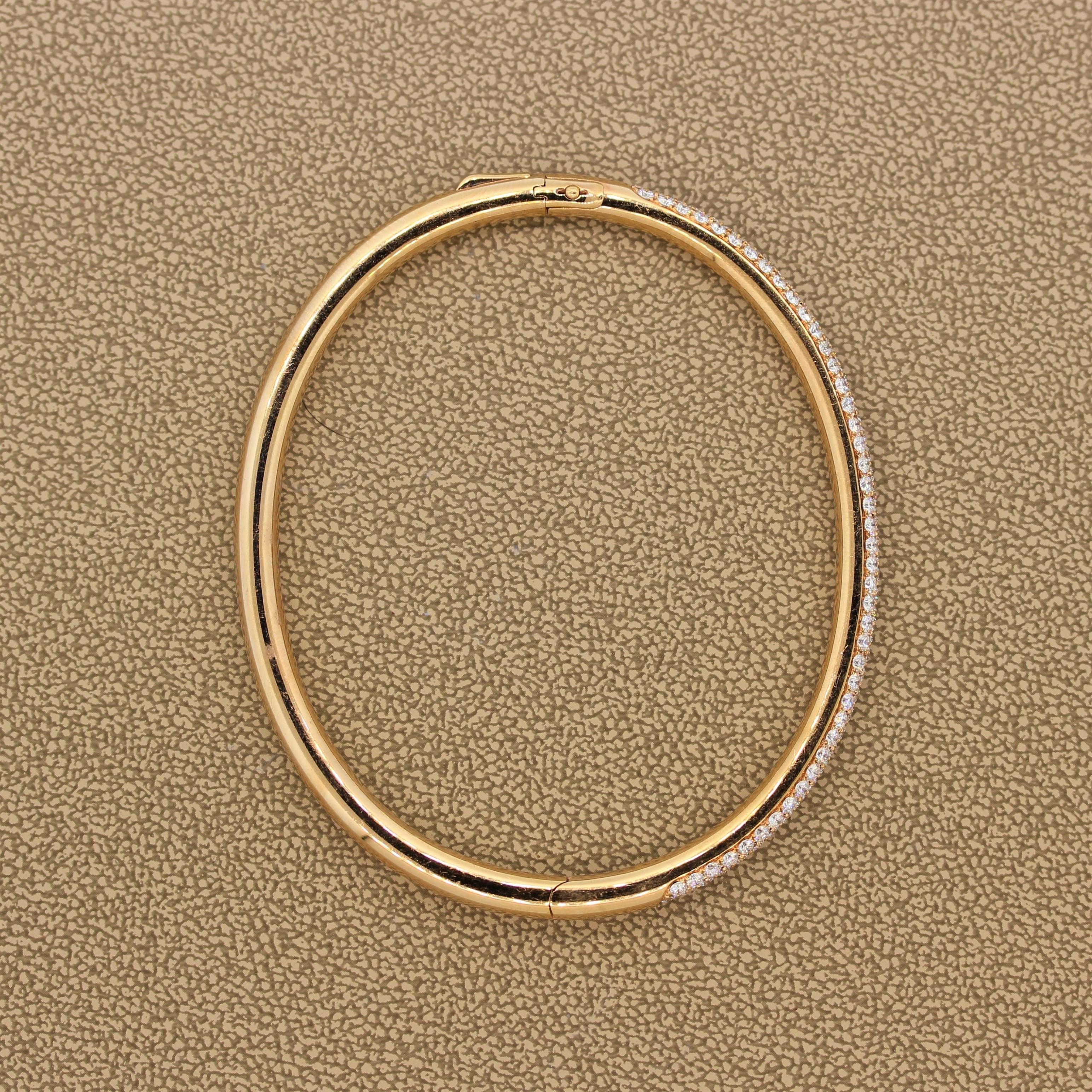 Bracelet rigide en or et diamants en vente 1