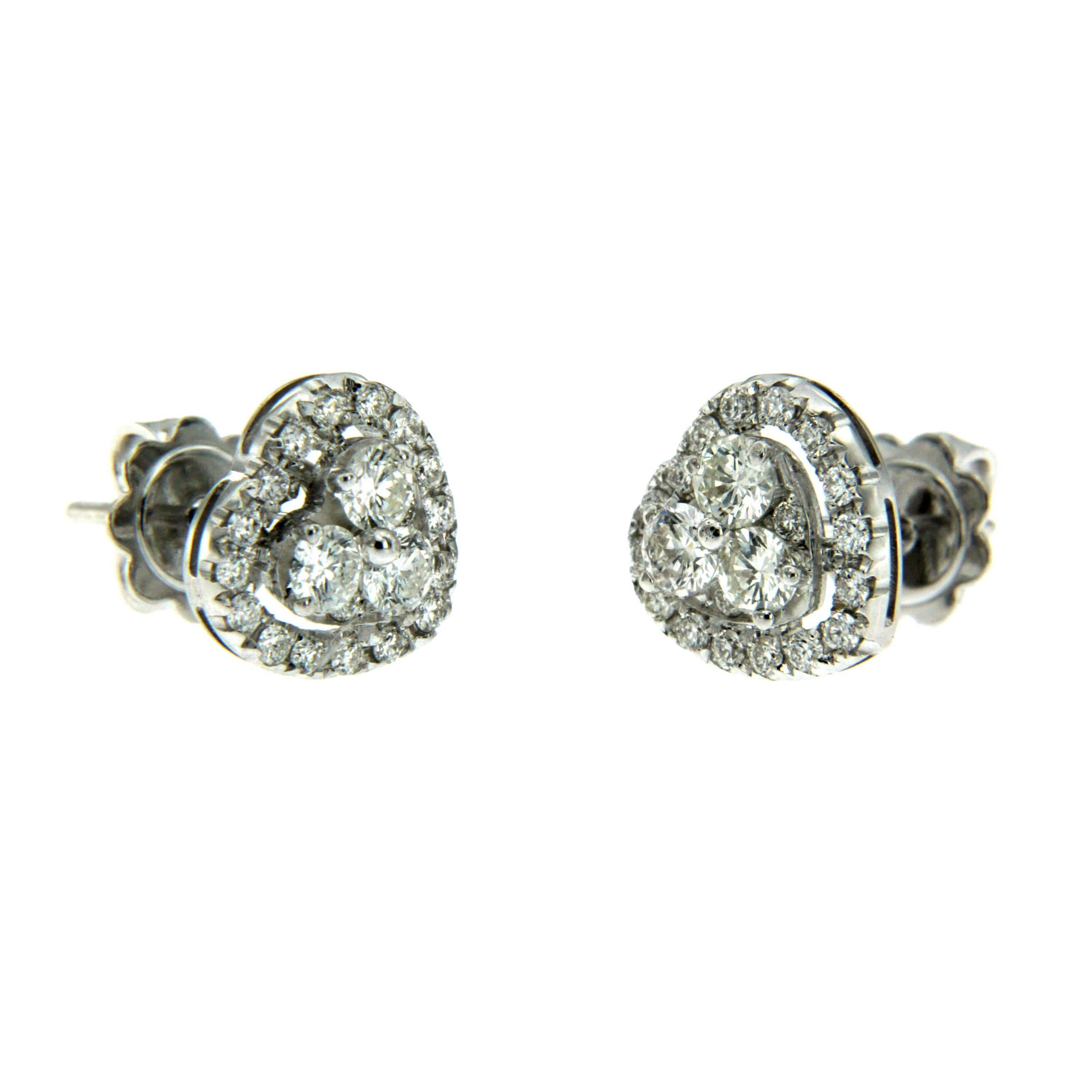gold heart earrings with diamonds