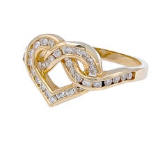Diamond & Gold Heart Motif Ring