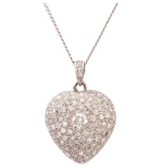 Diamond Platinum Heart Pendant