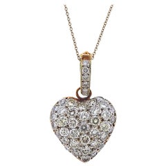 Used Diamond Gold Heart Pendant on Tiffany & Co. Necklace