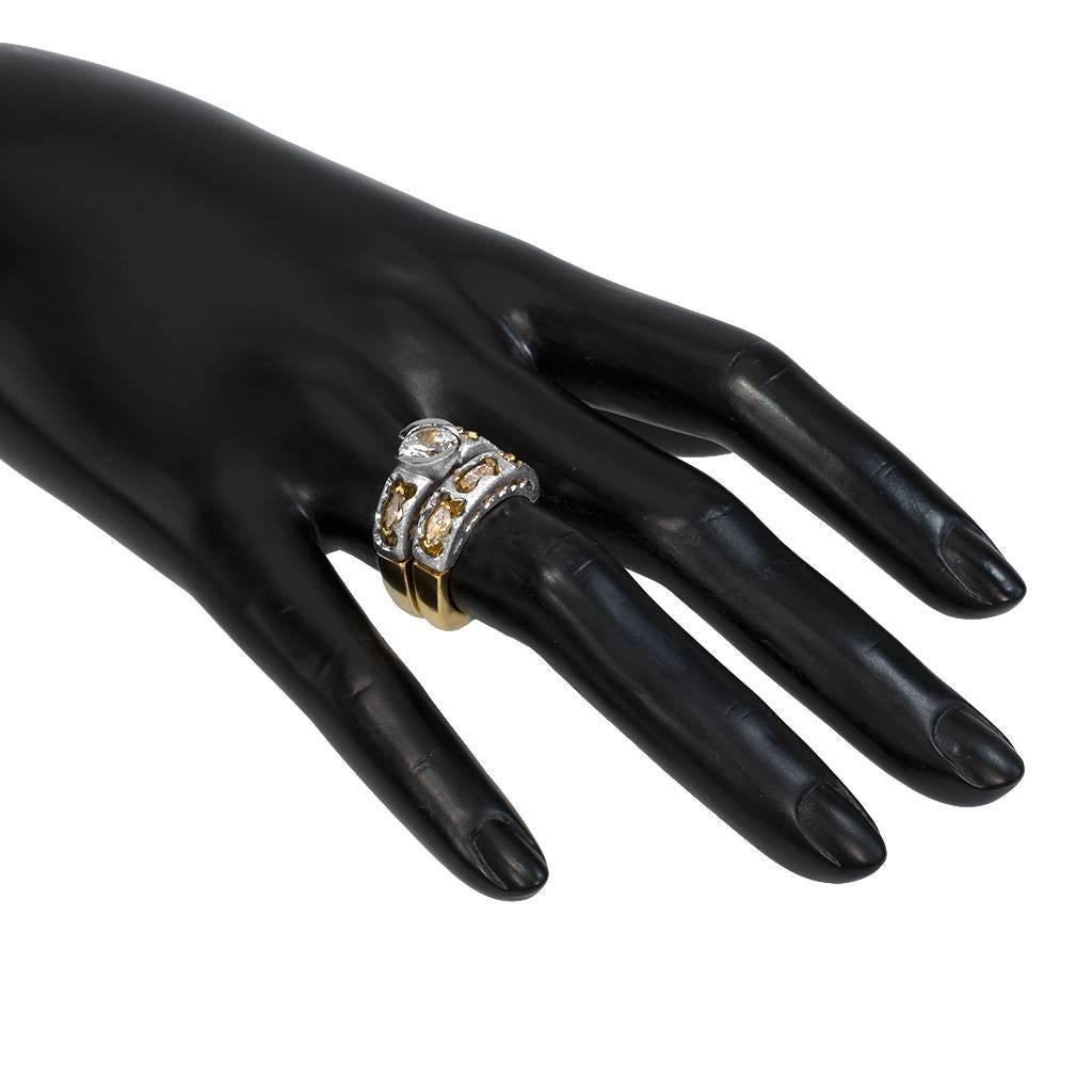 Anello di fidanzamento con diamante in oro Hidden Realms Cocktail Wedding Ring Fatto a mano a NYC in vendita 1