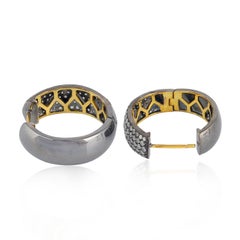 Boucles d'oreilles créoles Huggie en or et diamants