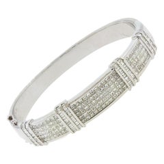 Diamond Gold Invisible-Set Bangle Bracelet