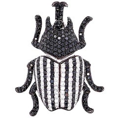 Diamond Gold King Beetle Pendant-Brooch