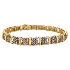 Diamond Gold Link Bracelet Estate Fine Jewelry