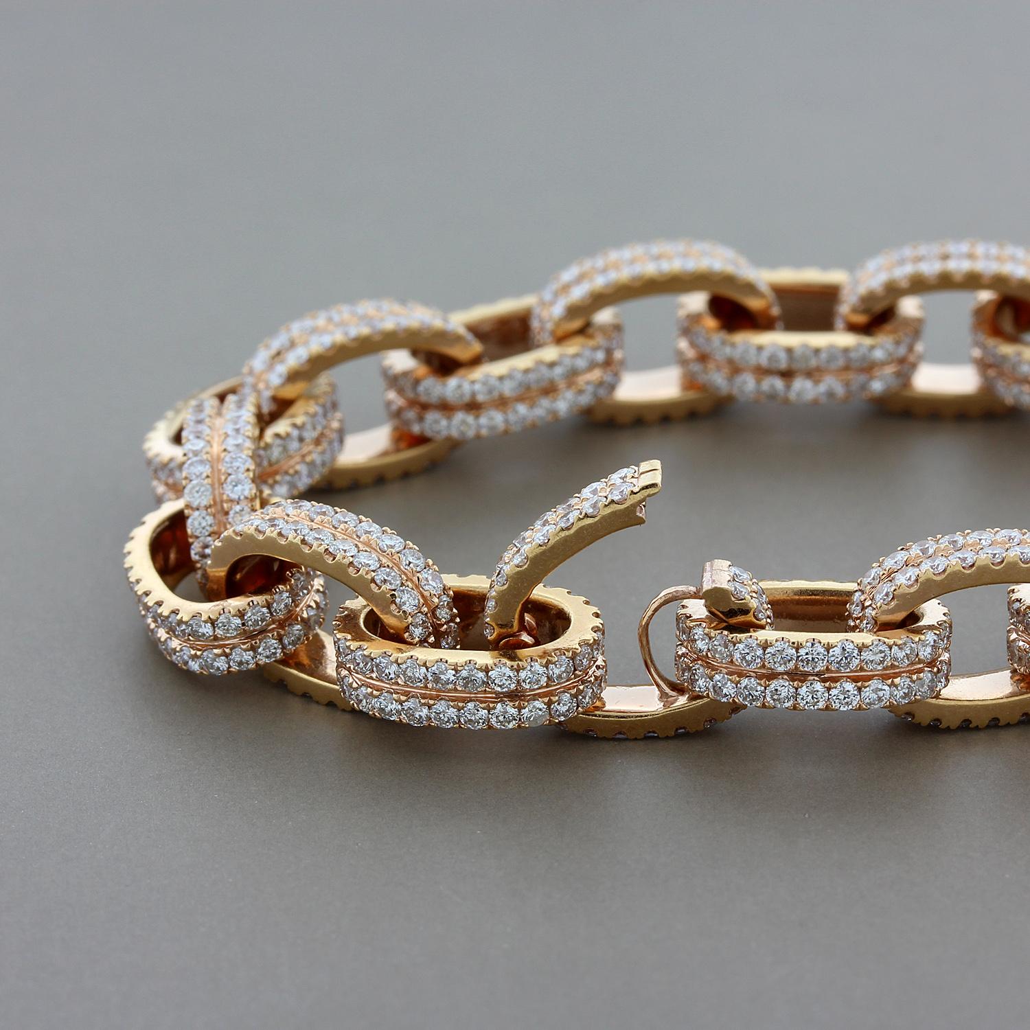 Bracelet à maillons en or et diamants Neuf - En vente à Beverly Hills, CA