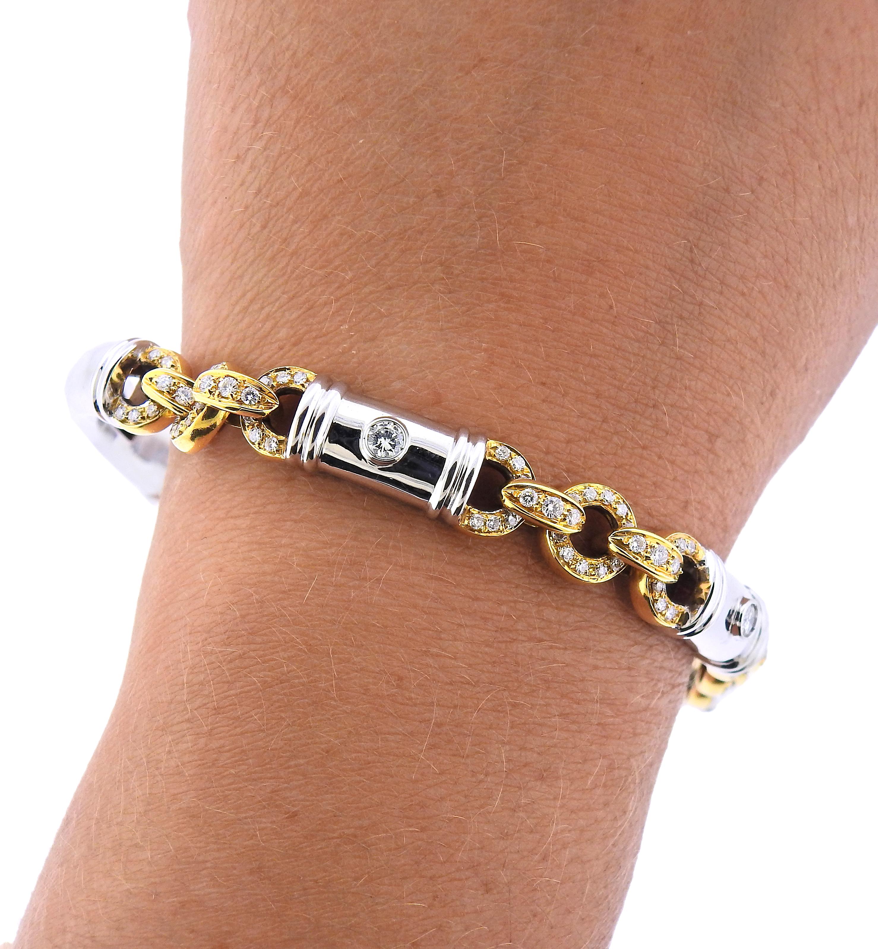 Diamond Gold Link Bracelet For Sale 1