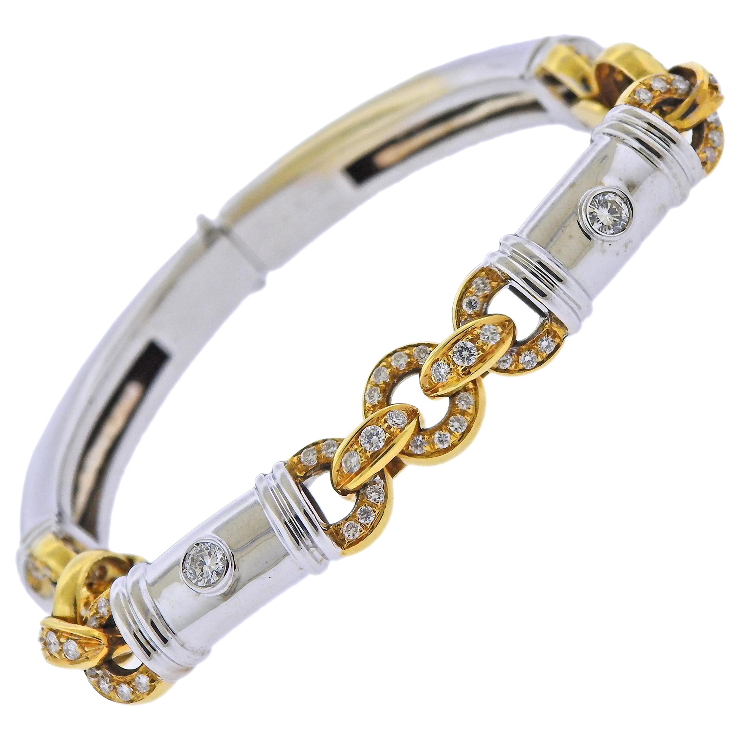 Diamond Gold Link Bracelet For Sale