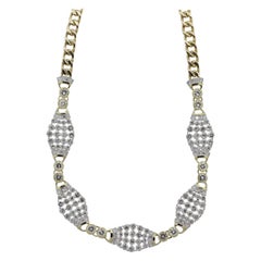 Diamond Gold-Link Choker Necklace