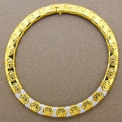 Diamond Gold Link Collar Necklace