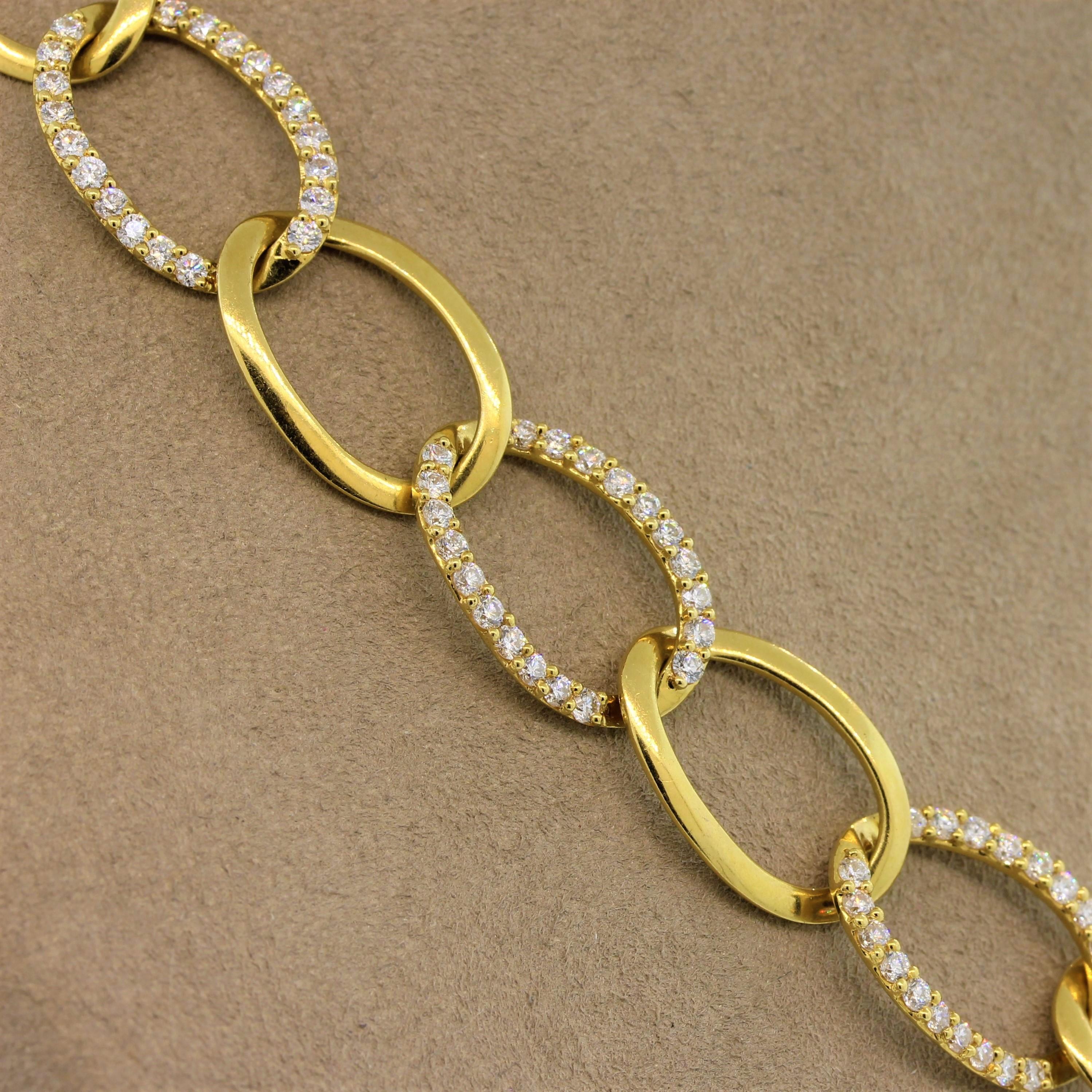 Diamond Gold Link Necklace 1