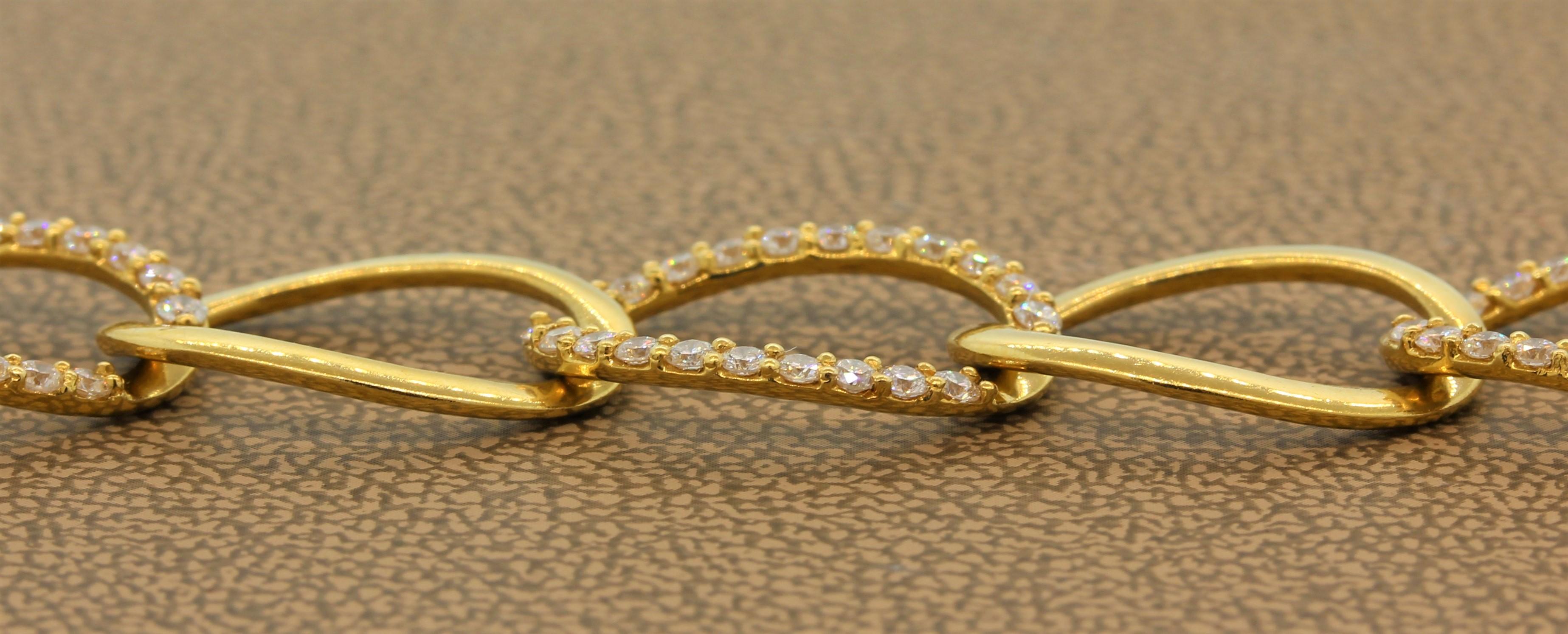 Diamond Gold Link Necklace 2