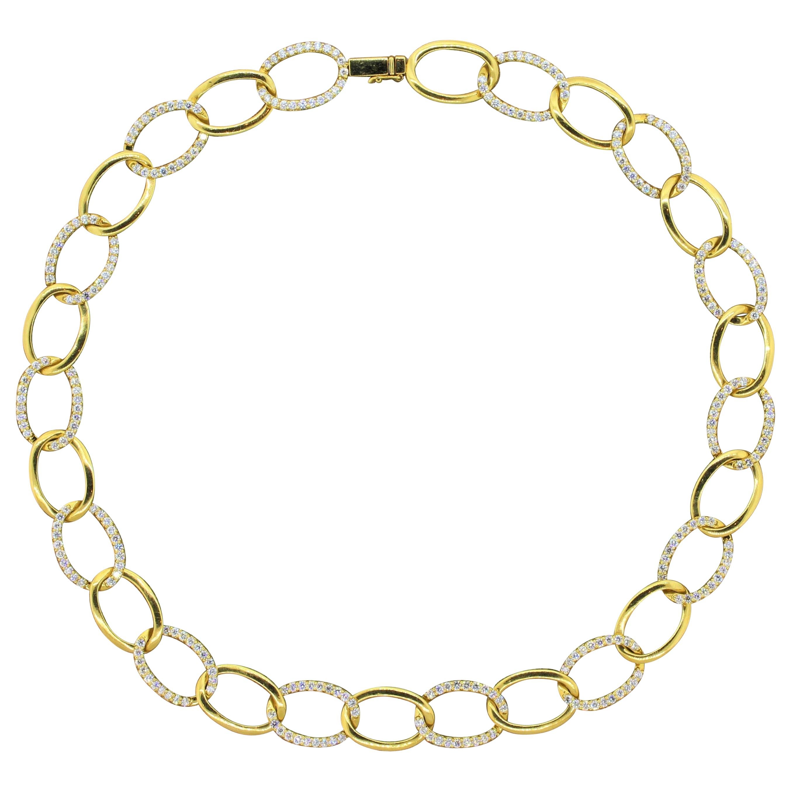 Diamond Gold Link Necklace