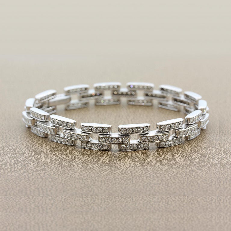 Diamond Gold Link Tennis Bracelet at 1stDibs