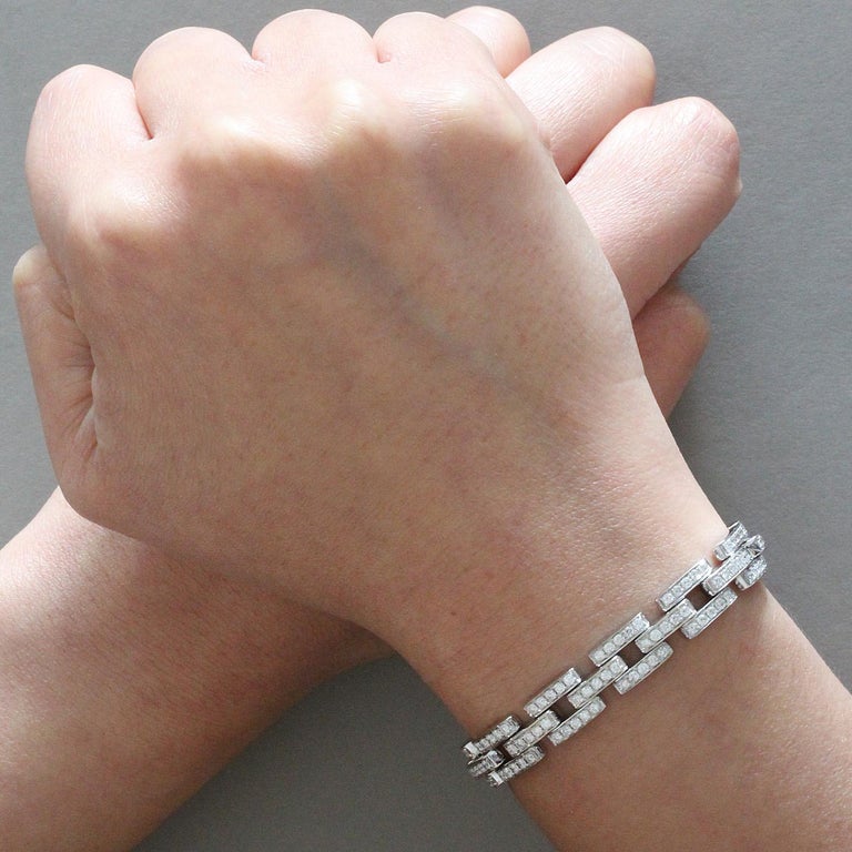 Diamond Gold Link Tennis Bracelet at 1stDibs