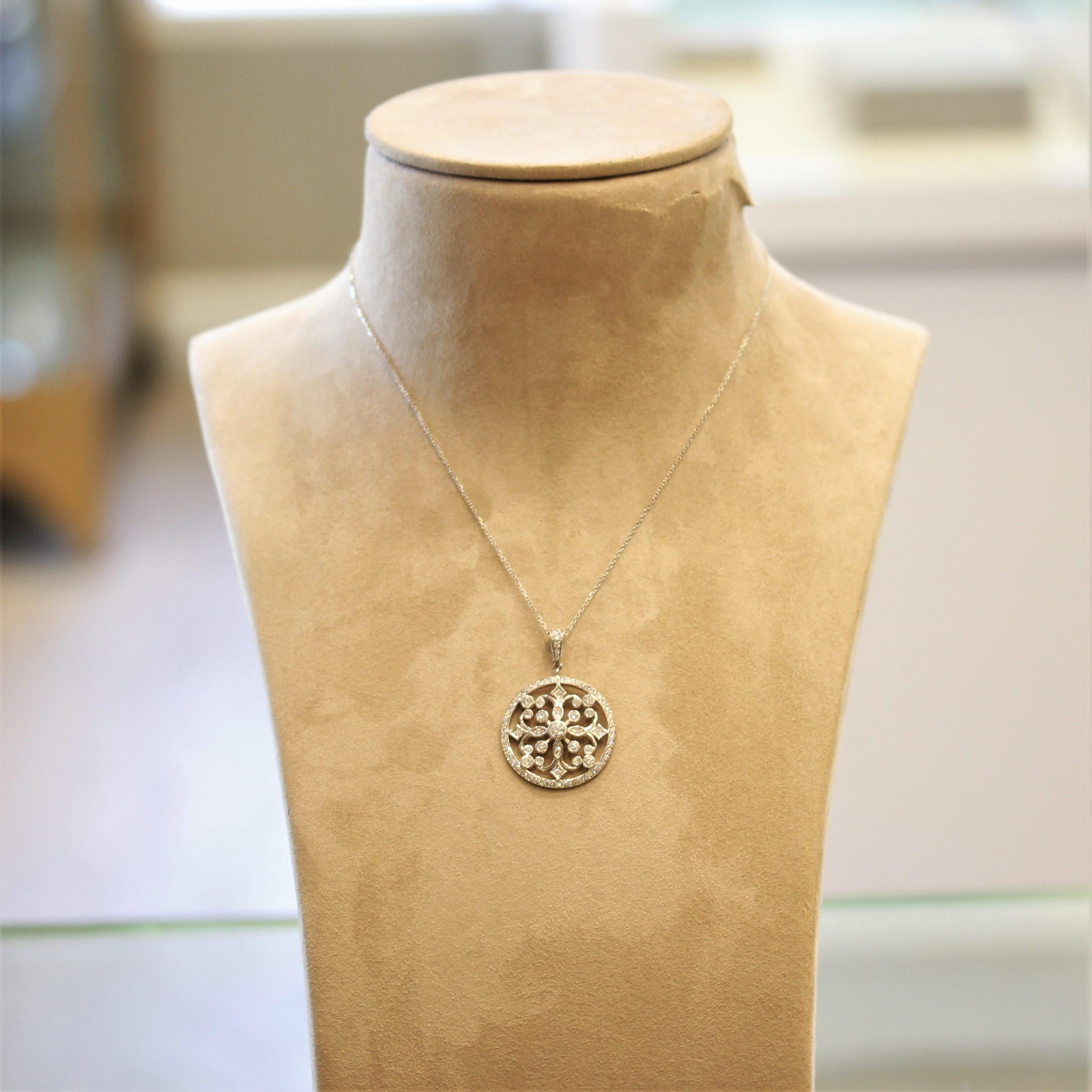 diamond medallion pendant