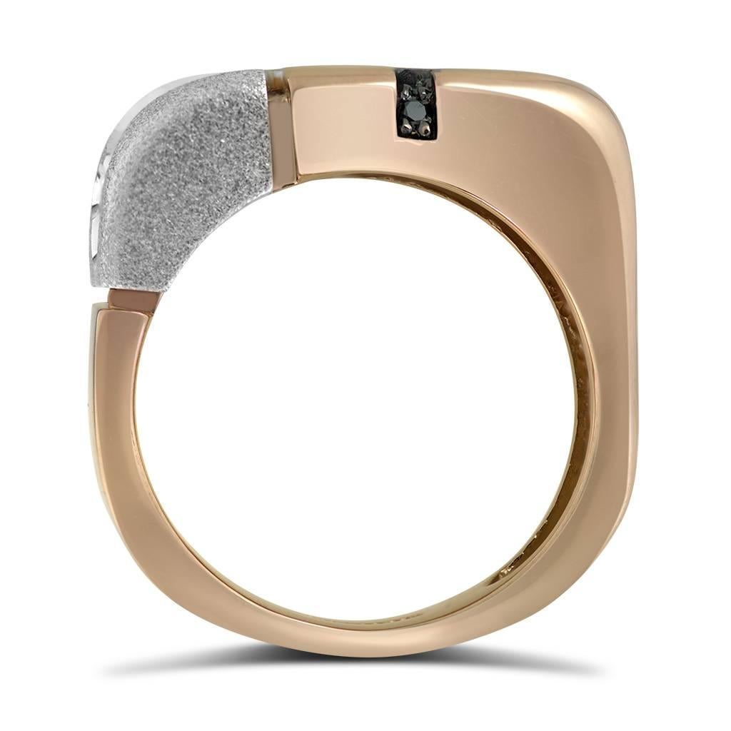 Anello da uomo in oro con diamanti fatto a mano a NYC da Alex Soldier in vendita 1