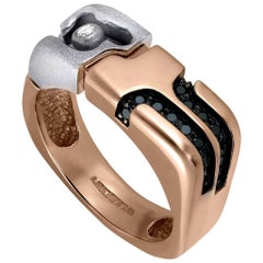 Anello da uomo in oro con diamanti fatto a mano a NYC da Alex Soldier