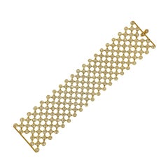 Vintage Diamond Gold Mesh Bracelet