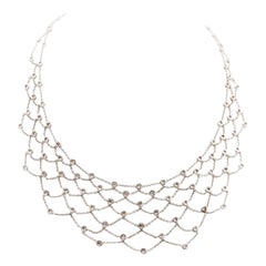 Diamond Gold Modern Web Necklace