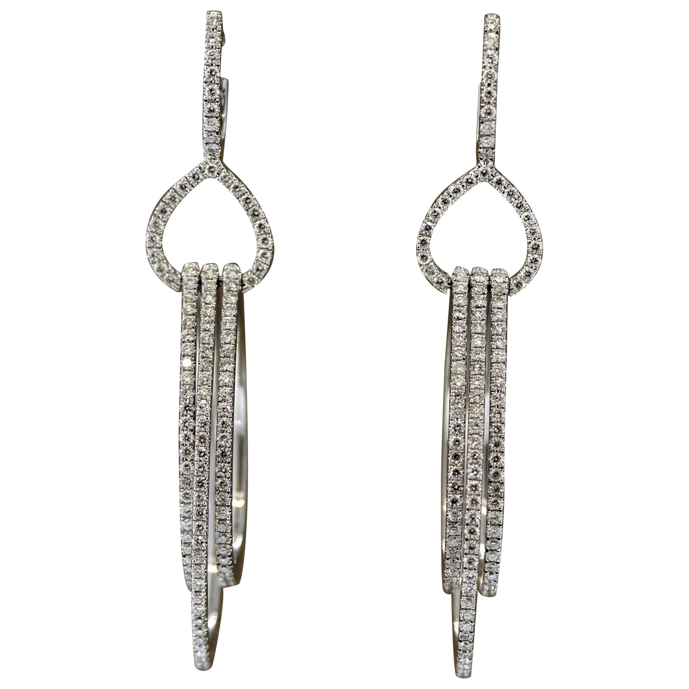 Diamond Gold Multi-Dangle Earrings