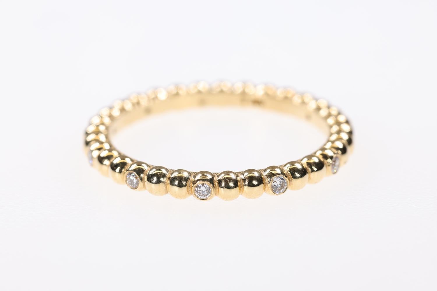 Bague empilable multi-sphères en or jaune 18 carats et diamants en vente 1