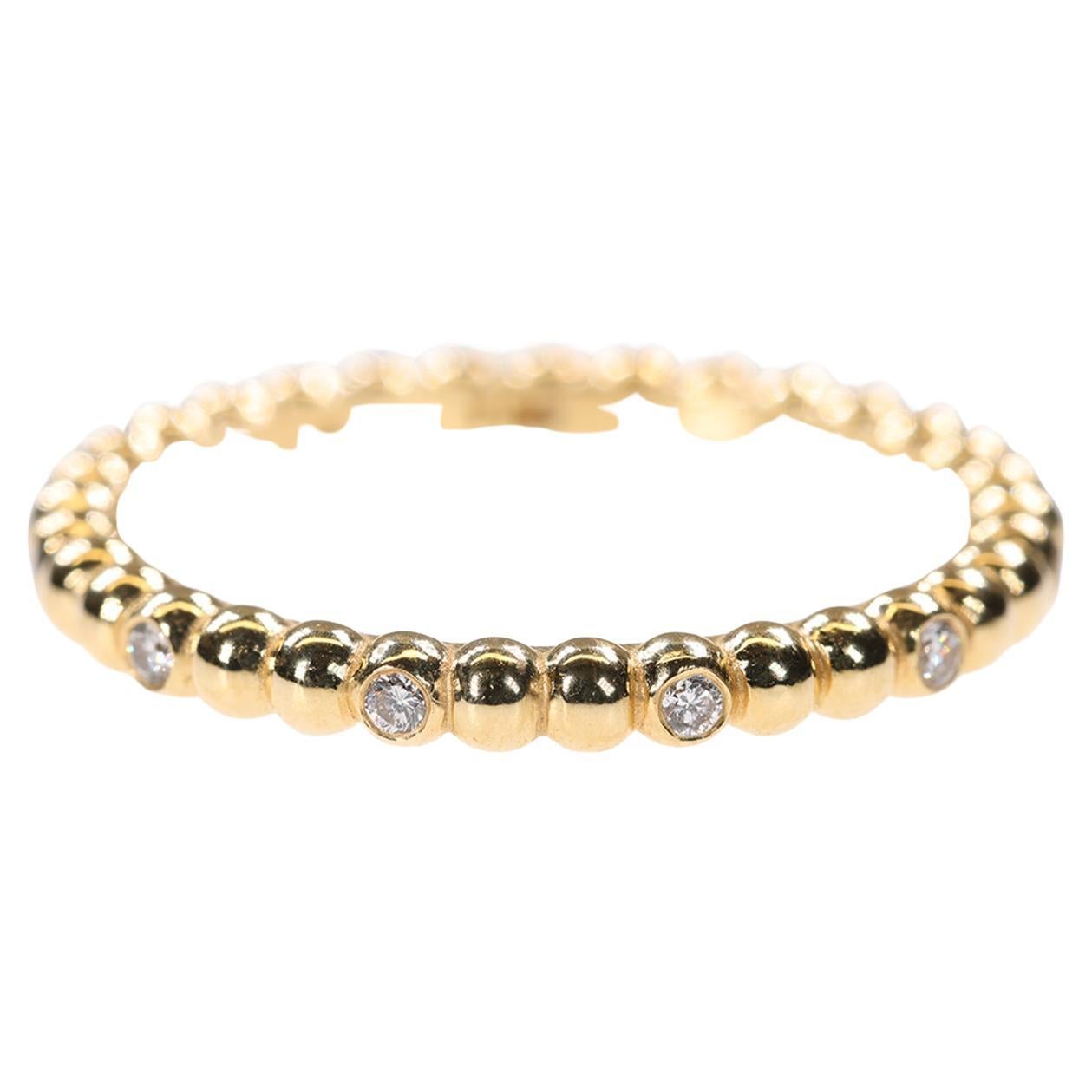 Diamond & Gold Multi-sphere Stackable 18K Yellow Gold Stackable Ring