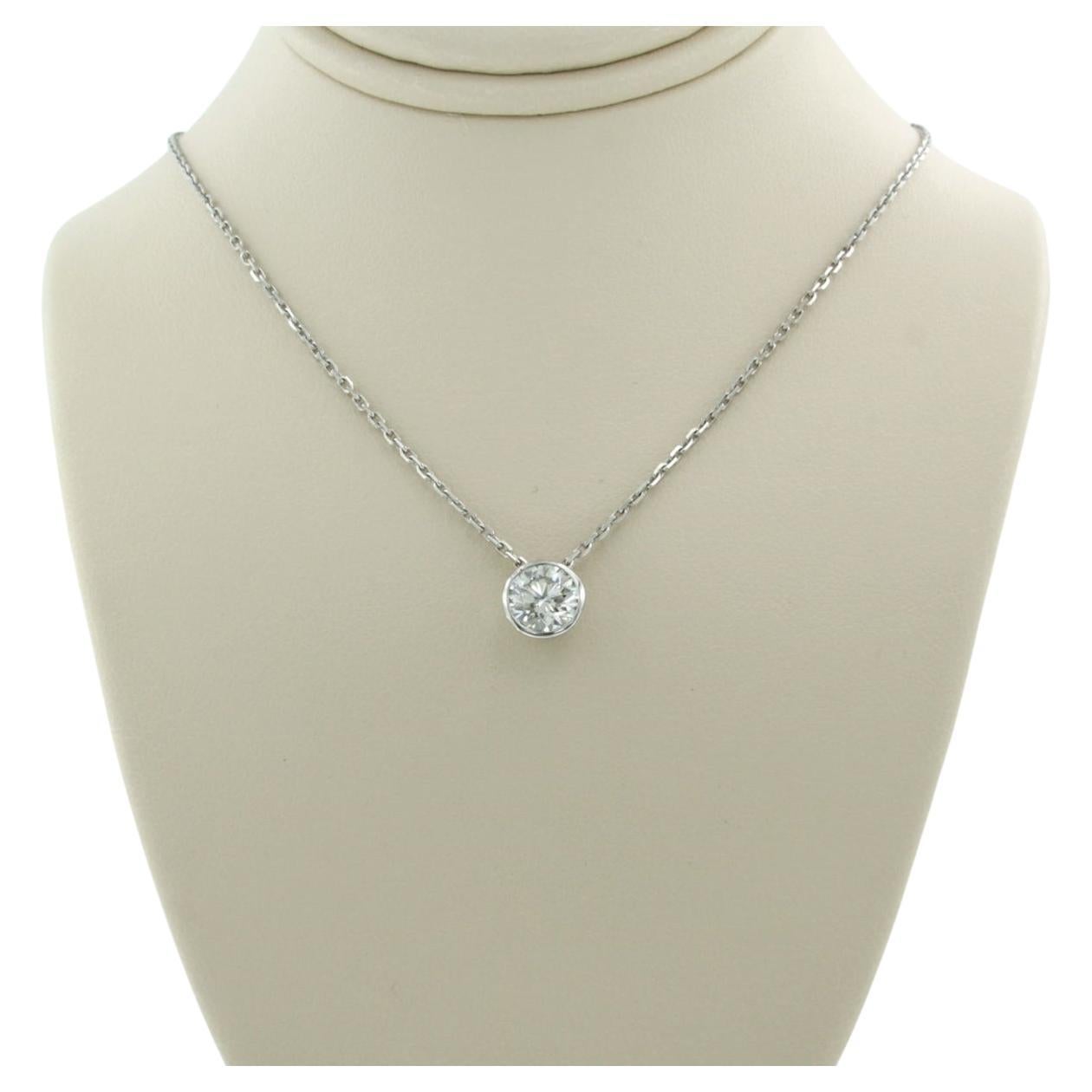 Diamond Gold Necklace, 1.01 Carat Diamond 14k Gold