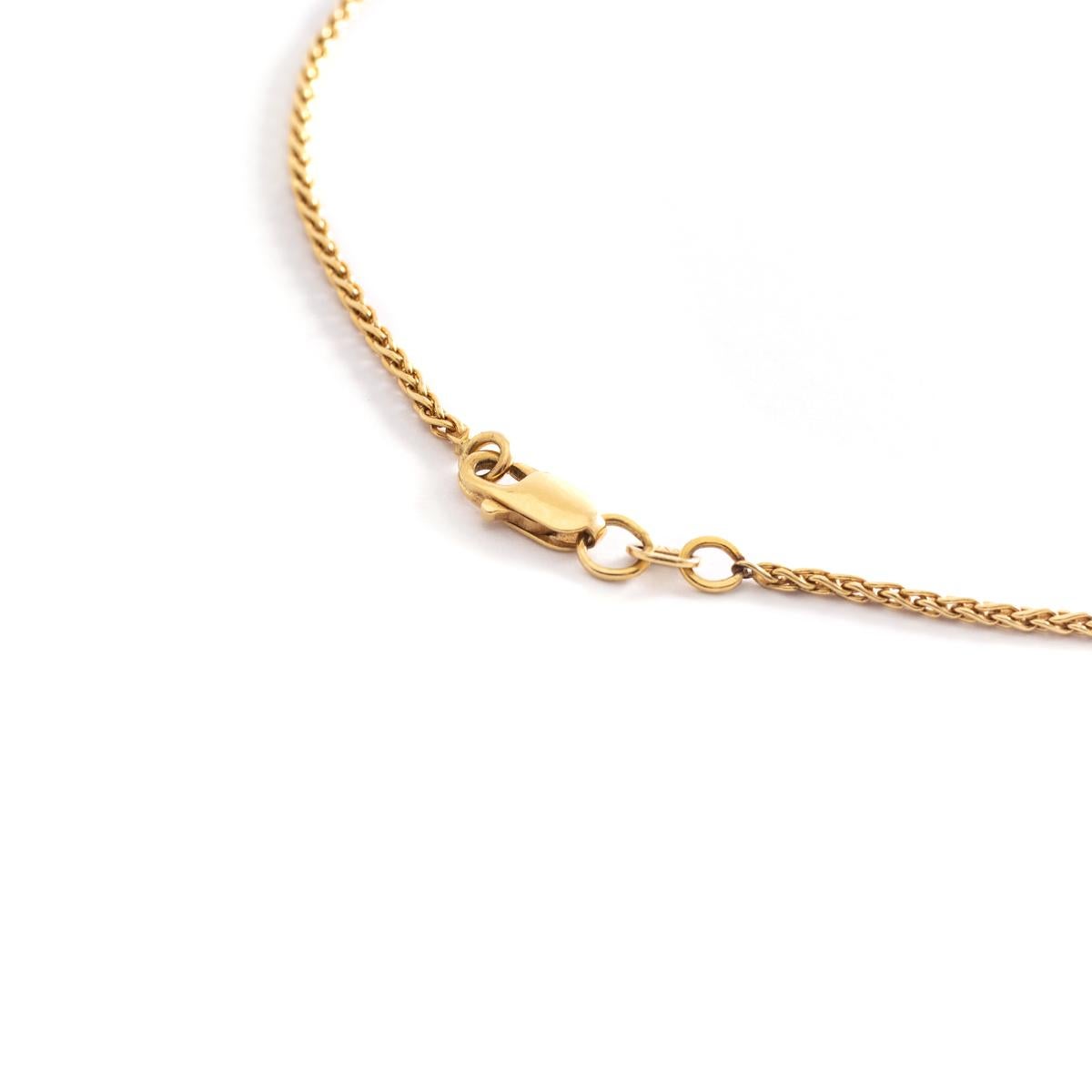 Round Cut Diamond Gold Necklace For Sale