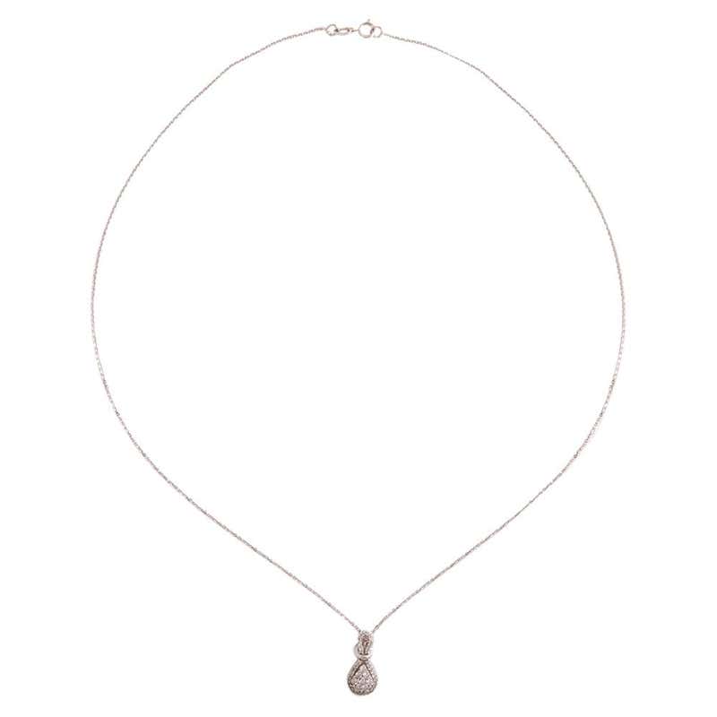 Diamond Rose Gold 18K Necklace For Sale at 1stDibs