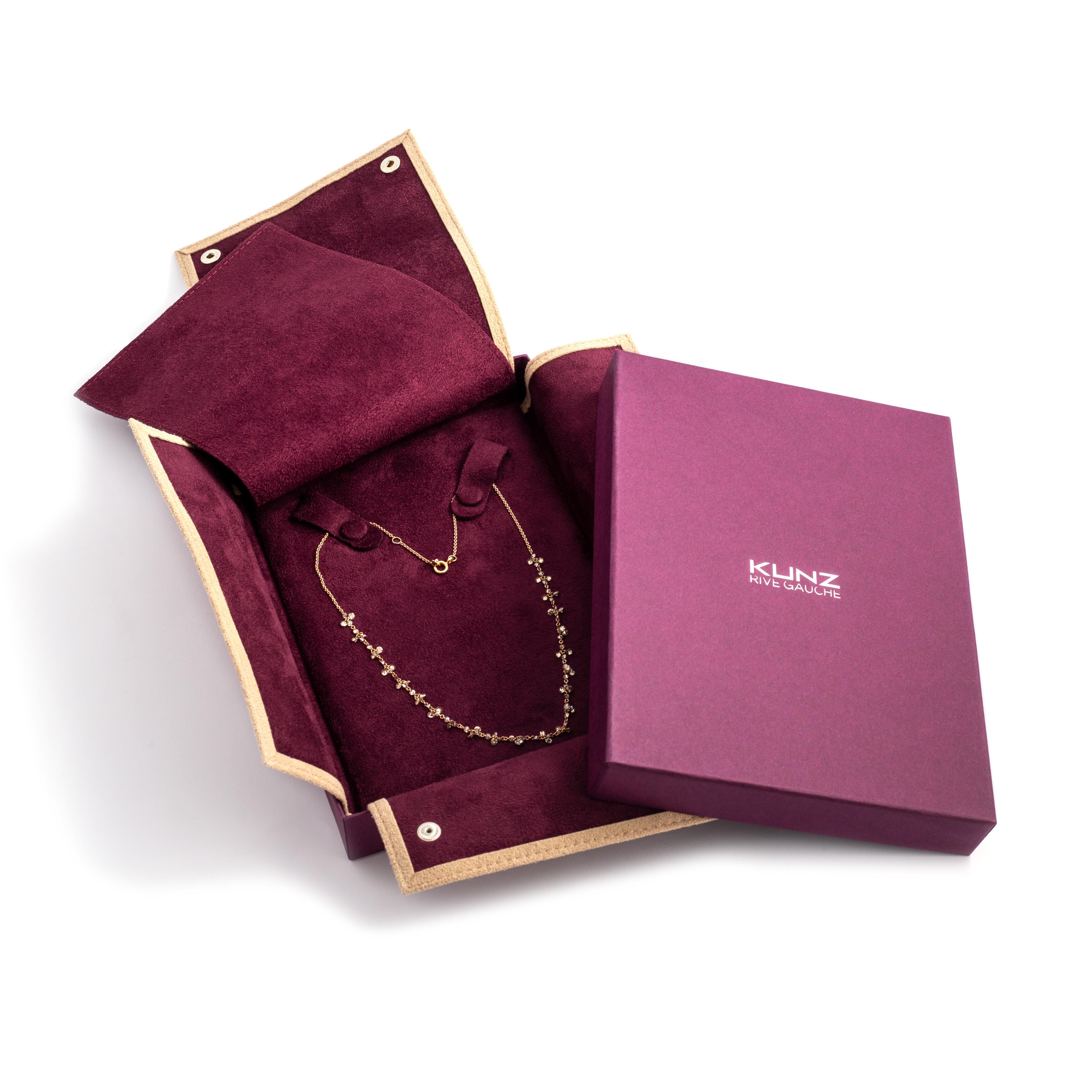Gold-Halskette mit Diamanten und Kunz (Ästhetizismus) im Angebot