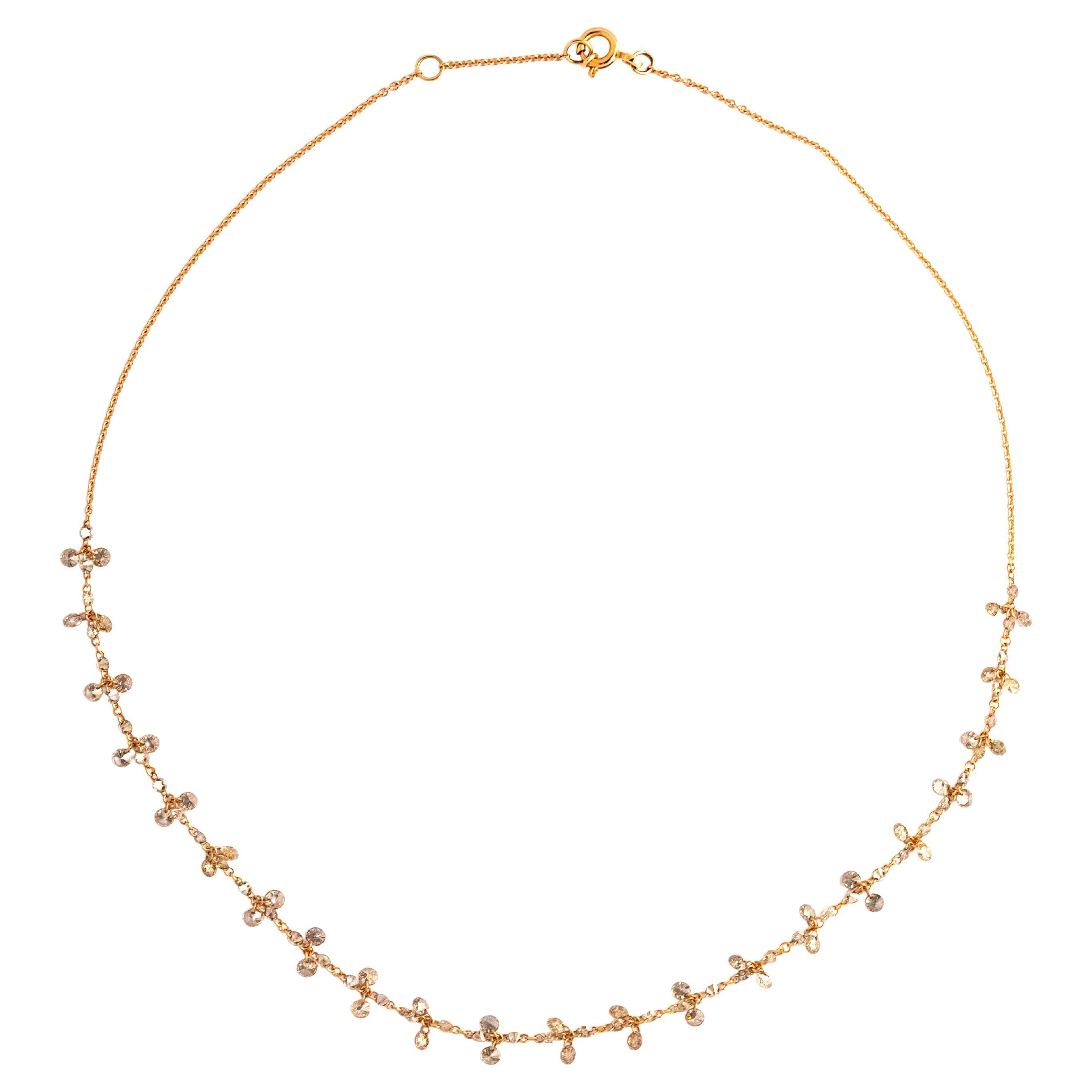 Aesthetic Movement Diamond Gold Necklace Kunz For Sale