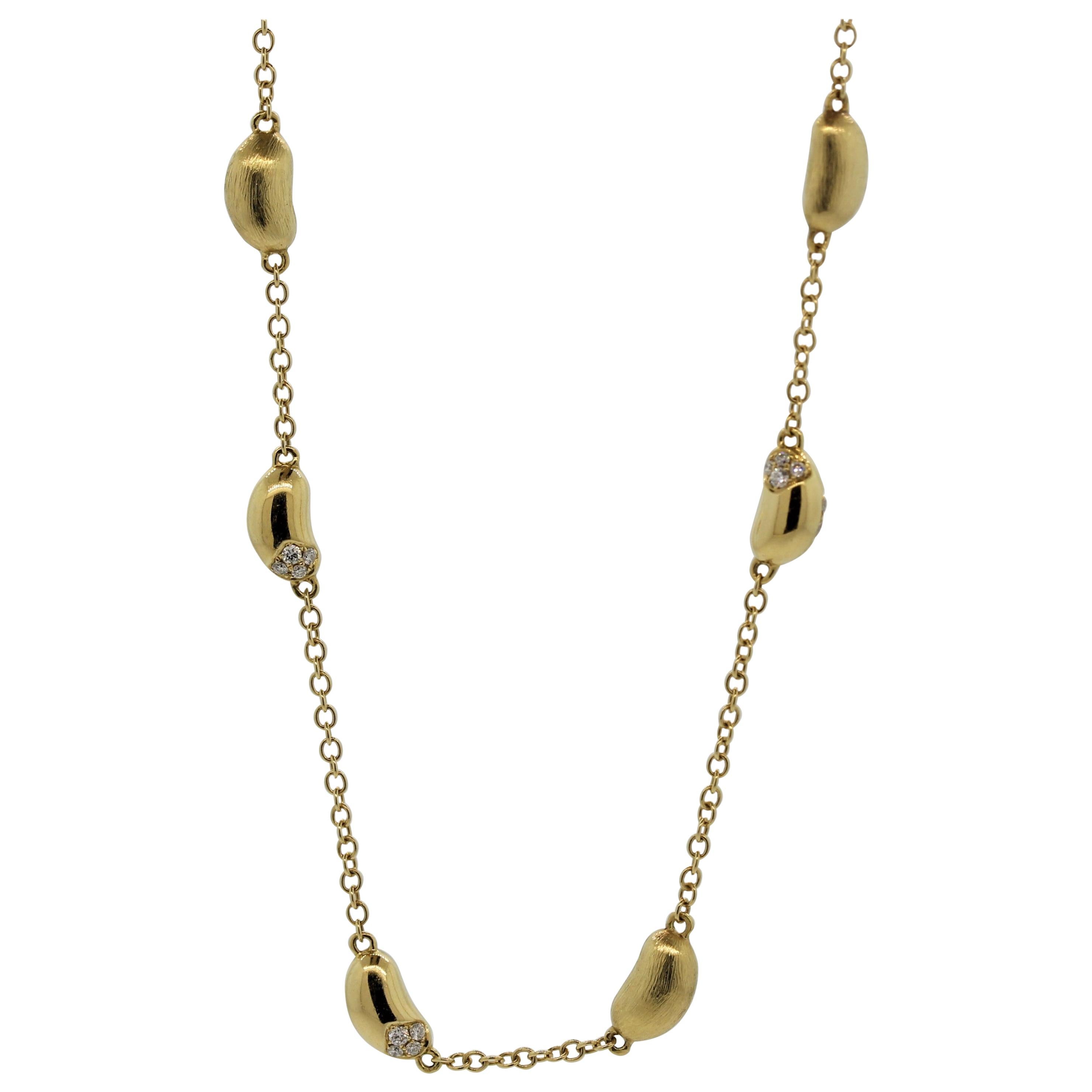 Diamond Gold Nugget Chain Necklace