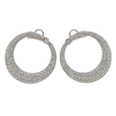 Diamond Gold Open Circle Earrings