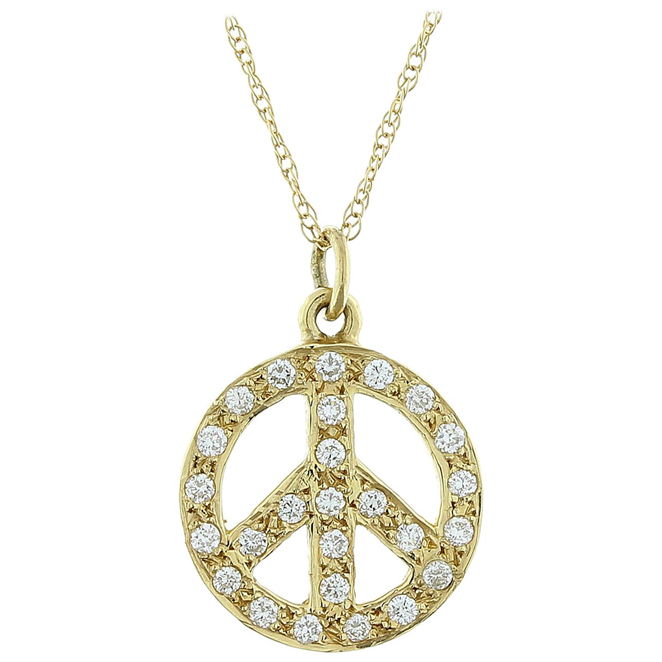 Diamond Gold Peace Pendant