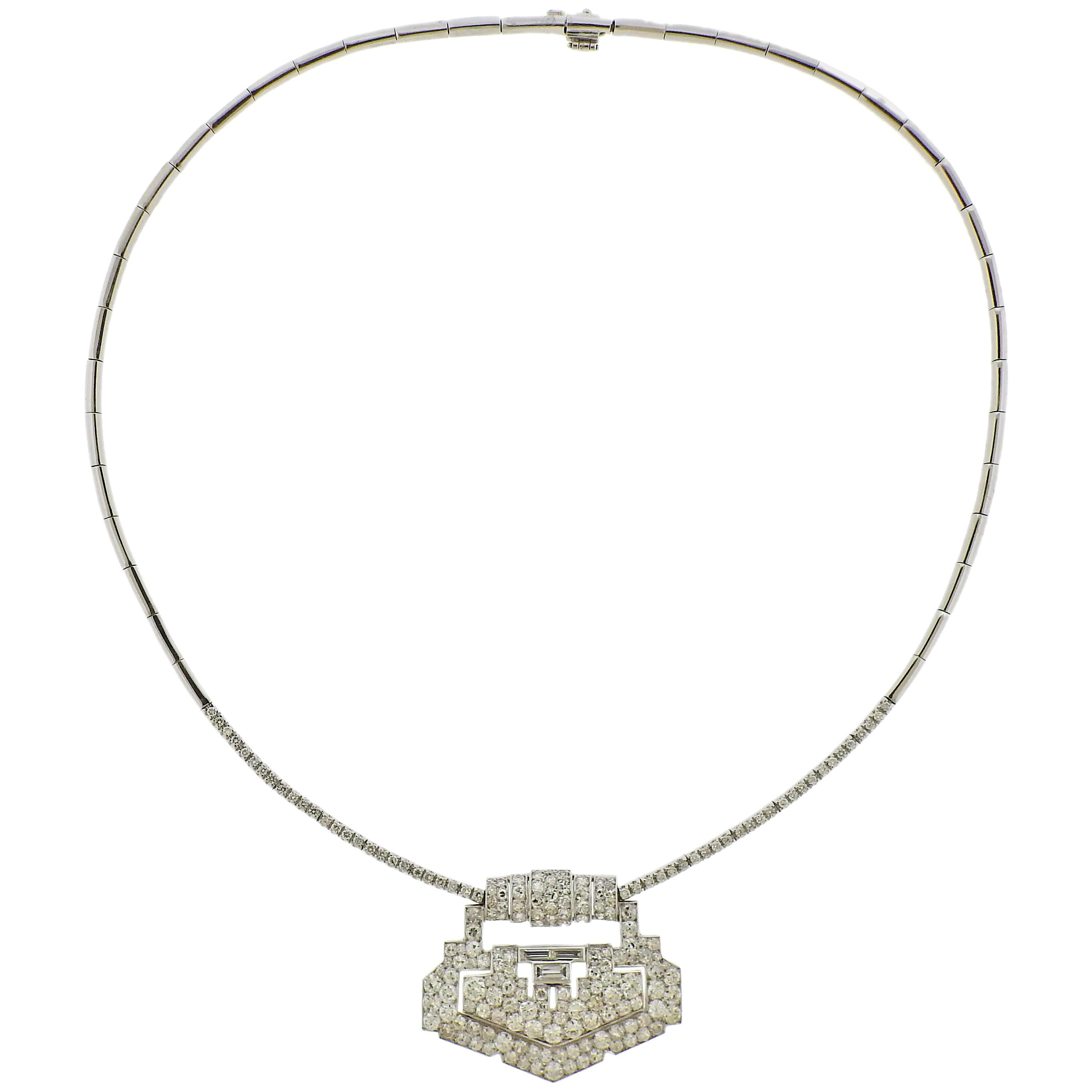 Diamond Gold Pendant Necklace For Sale